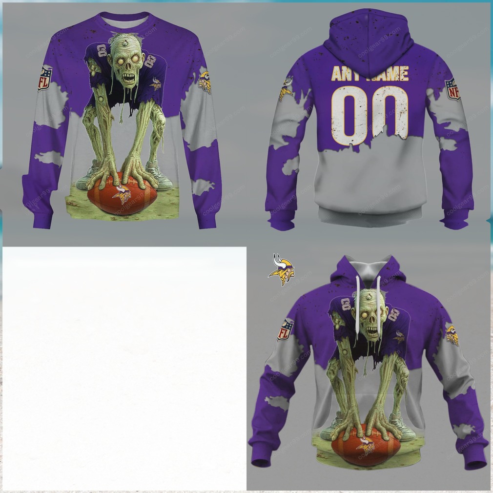 Undead Fan Minnesota Vikings Custom Zombie Football Hoodie Undead Fan Minnesota Vikings Custom Zombie Football Hoodie