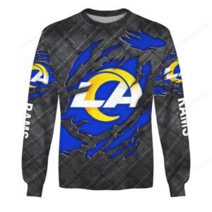 Unique LA Rams Shattered Graphic Long Sleeve Shirt & Pullover