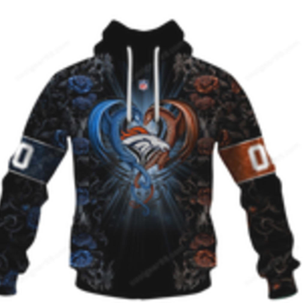 Unleash the Bronco Spirit Custom Denver Broncos Dragon Rose Hoodie Unleash the Bronco Spirit Custom Denver Broncos Dragon Rose Hoodie