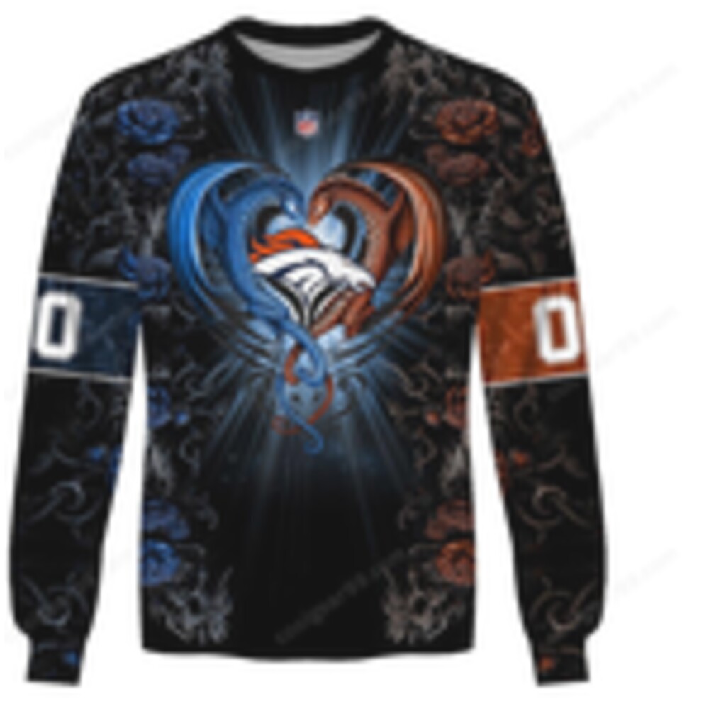 Unleash the Bronco Spirit Custom Denver Broncos Dragon Rose Hoodie Unleash the Bronco Spirit Custom Denver Broncos Dragon Rose Hoodie