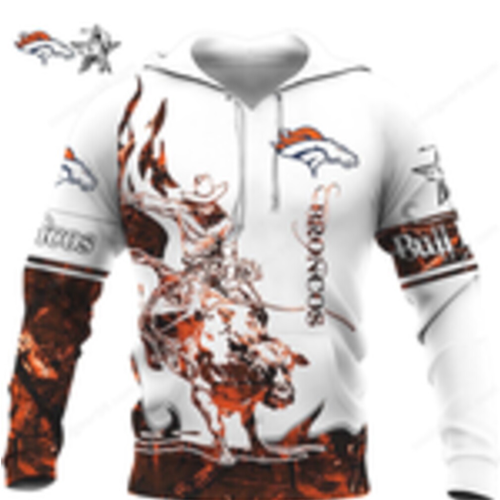 Untamed Spirit Denver Broncos Bull Rider Apparel Hoodie Untamed Spirit Denver Broncos Bull Rider Apparel Hoodie