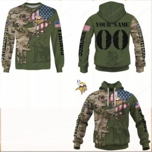 Valor & Victory The Ultimate US Veteran Vikings Hoodie