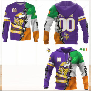 Vikings Nation Irish Flag Crossover Shirts