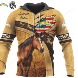 Vintage Style Quarter Horse Football Team Spirit Chargers NFL Football Team Hoodie
