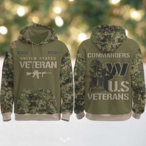 Washington Commanders Happy Veterans Day Night Game Custom Name Hoodie