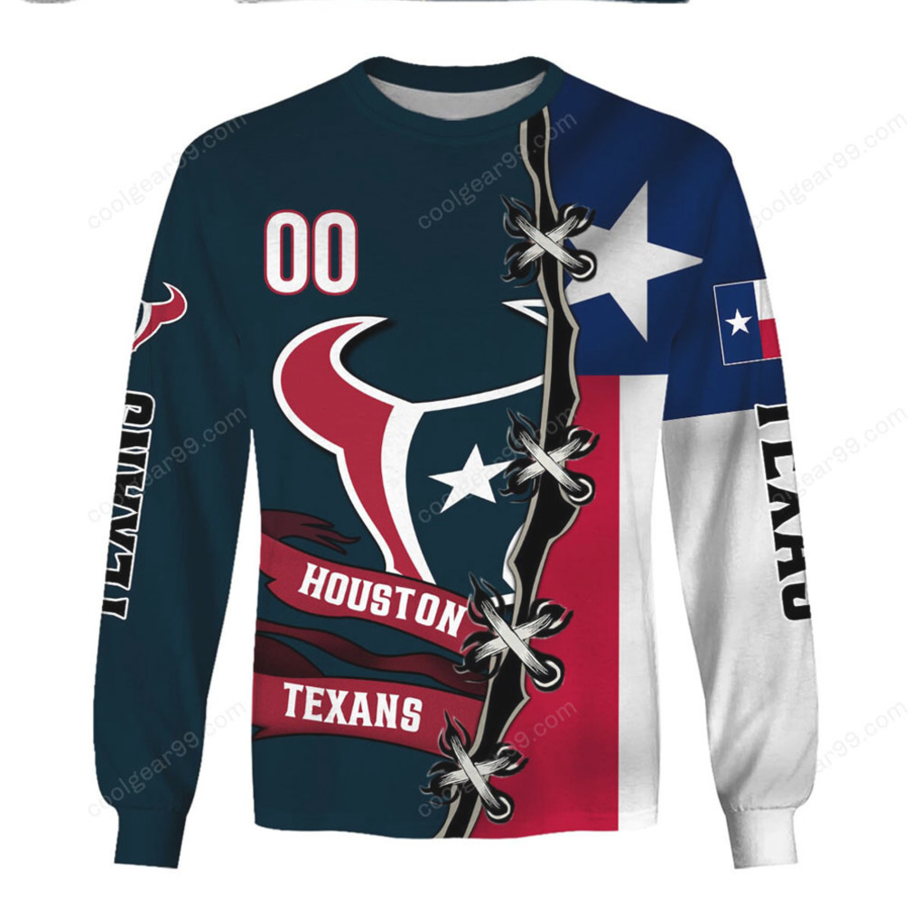 Houston Texans Navy Blue and Red Hoodie Houston Texans Navy Blue and Red Hoodie