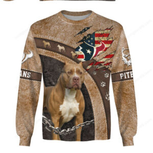 American Flag Pit Bul NFL Team Football Graphic Hoodie