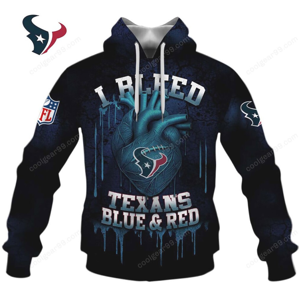 I Bleed Texans Blue Red NFl Hoodie I Bleed Texans Blue Red NFl Hoodie