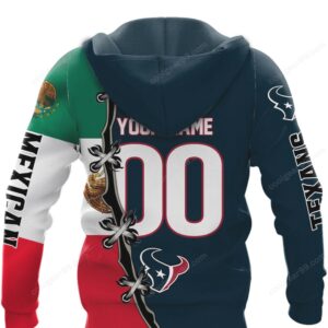 Texans Mexican Flag Crossover NFL Flag Hoodie Texans Mexican Flag Crossover NFL Flag Hoodie