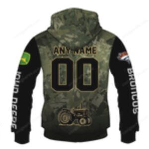 ohn Deere Rugged Tractor Broncos Fan Hoodie
