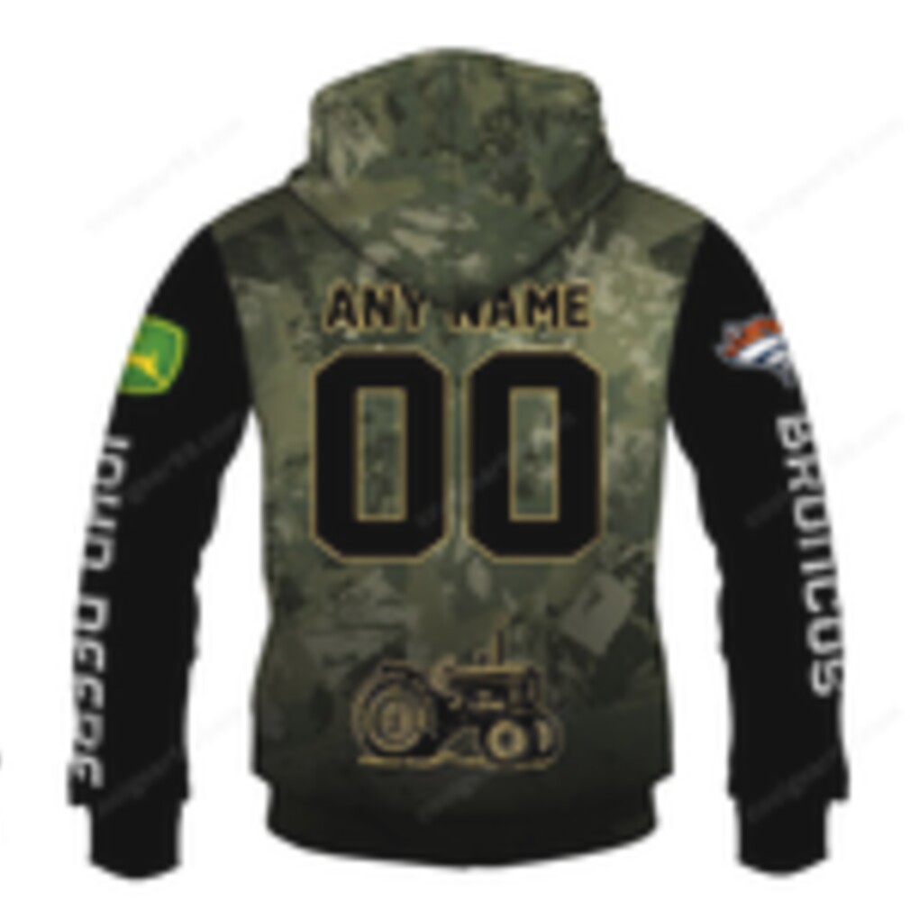 ohn Deere Rugged Tractor Broncos Fan Hoodie ohn Deere Rugged Tractor Broncos Fan Hoodie