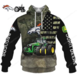 ohn Deere Rugged Tractor Broncos Fan Hoodie