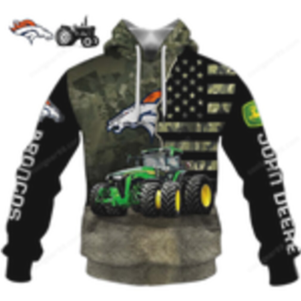 ohn Deere Rugged Tractor Broncos Fan Hoodie ohn Deere Rugged Tractor Broncos Fan Hoodie