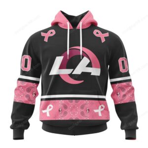 ustom LA Hockey Jersey Pullover Hoodie Pink Ribbon Edition Personalized Apparel