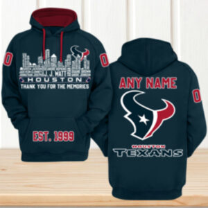 Houston Texans Thank You For The Memories Custom Player Roster Hoodie