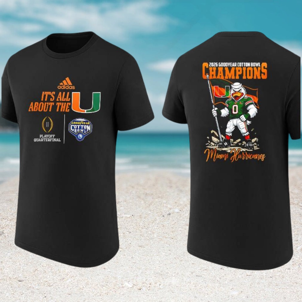 2026 Goodyear Cotton Bowl Champions Miami Hurricanes Mascot Flag Sport Shirt 2026 Goodyear Cotton Bowl Champions Miami Hurricanes Mascot Flag Sport Shirt