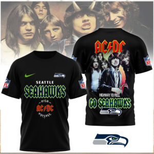 ACDC Highway To Hell Seattle Seahawks Rock Band Mashup T Shirt