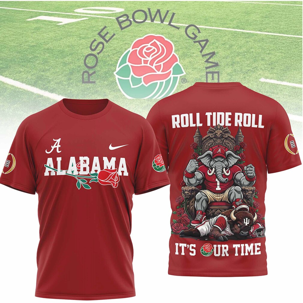 Alabama Crimson Tide Rose Bowl Roll Tide Elephant Mascot Fan Shirt Alabama Crimson Tide Rose Bowl Roll Tide Elephant Mascot Fan Shirt