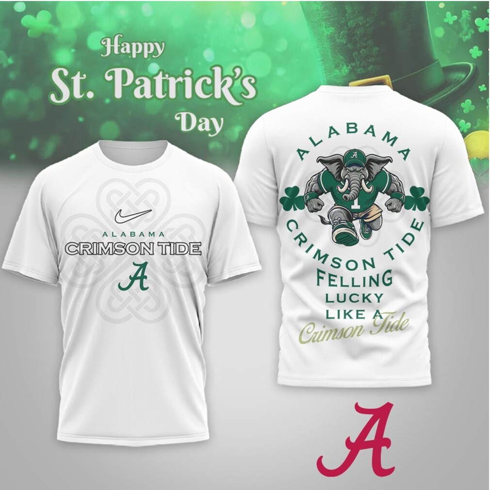 Alabama Crimson Tide St. Patrick's Day Lucky Like A Crimson Tide Elephant Shirt Alabama Crimson Tide St. Patrick's Day Lucky Like A Crimson Tide Elephant Shirt