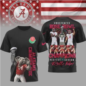 Alabama Crimson Tide Undefeated Rose Bowl Champions Perfect Season Elephant Mascot Shirt
