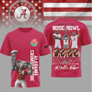 Alabama Crimson Tide Undefeated Rose Bowl Champions Perfect Season Elephant Mascot Shirt