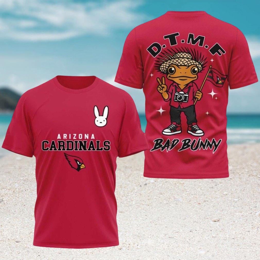 Arizona Cardinals Bad Bunny DTMF Frog Red Football Fan T Shirt Arizona Cardinals Bad Bunny DTMF Frog Red Football Fan T Shirt