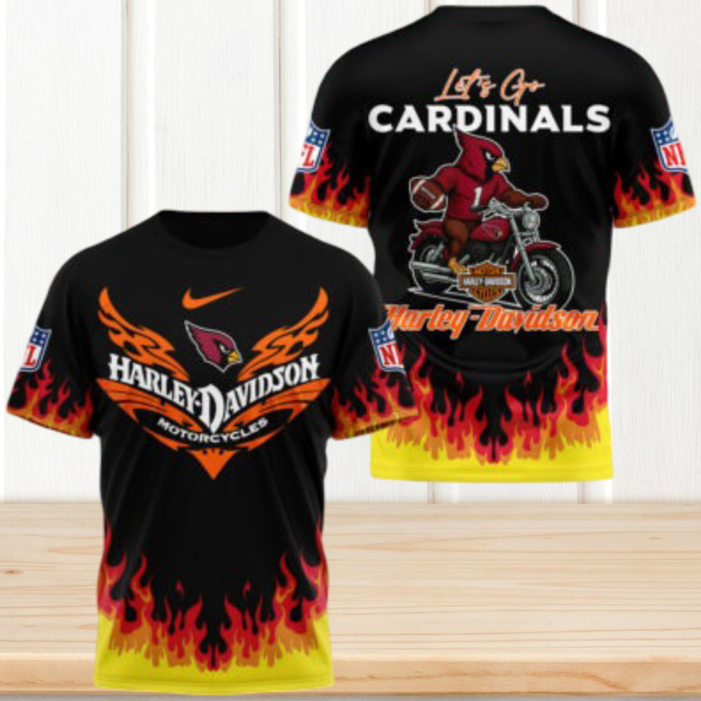 Arizona Cardinals Official NFL Harley Davidson Firewave 3D Shirt NY Arizona Cardinals Official NFL Harley Davidson Firewave 3D Shirt NY