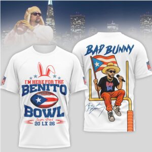 Bad Bunny 2026 Super Bowl Benito Bowl Flag & Goalpost T Shirt