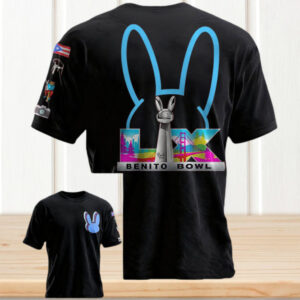 Bad Bunny Benito Bowl LX Black Neon Logo Fan T Shirt