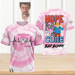 Bad Bunny Breast Cancer Awareness Hope For A Cure Pink Tie Dye Shirt (1)