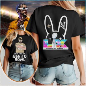 Bad Bunny New Orleans Saints Benito Bowl Super Bowl LIX T Shirt Bad Bunny New Orleans Saints Benito Bowl Super Bowl LIX T Shirt