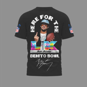 Bad Bunny Super Bowl LX Black Benito Bowl Signature T Shirt Bad Bunny Super Bowl LX Black Benito Bowl Signature T Shirt