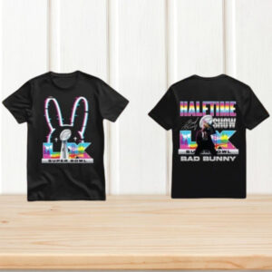 Bad Bunny Super Bowl LX Halftime Show Glitch Bunny Football Fan T Shirt