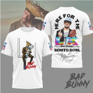 Bad Bunny Super Bowl LX White Benito Bowl Signature T Shirt