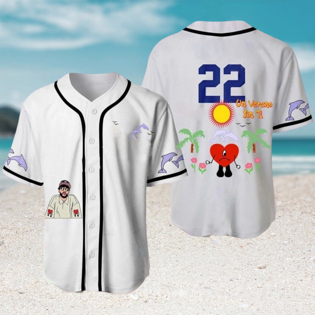 Bad Bunny Un Verano Sin Ti Baseball Heart Dolphin Beachwear Jersey Bad Bunny Un Verano Sin Ti Baseball Heart Dolphin Beachwear Jersey