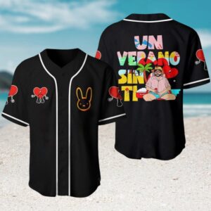 Bad Bunny Un Verano Sin Ti Baseball Jersey Heart Beach Apparel Bad Bunny Un Verano Sin Ti Baseball Jersey Heart Beach Apparel