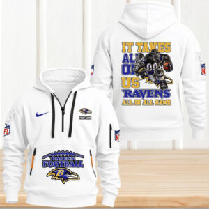 Baltimore Ravens All In All Game, Game Day NFL Football Hoodie