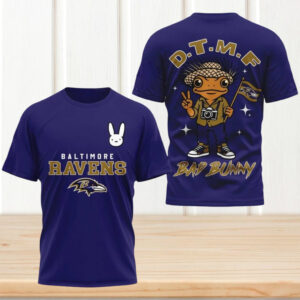 Baltimore Ravens Bad Bunny DTMF Frog Purple Football Fan T Shirt