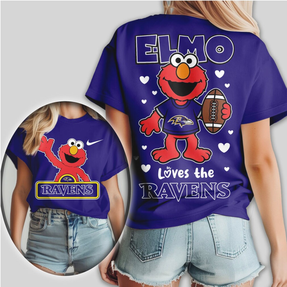 Baltimore Ravens Football Official NFL Elmo Fan 3D Shirt Baltimore Ravens Football Official NFL Elmo Fan 3D Shirt