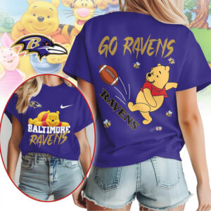 Baltimore Ravens Football Official NFL Winnie The Pooh Fan Shirt Baltimore Ravens Football Official NFL Winnie The Pooh Fan Shirt