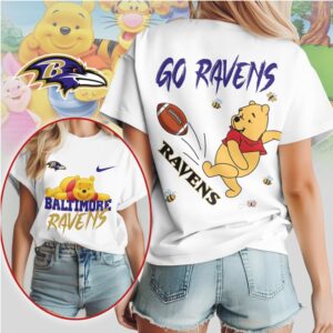 Baltimore Ravens Football Official NFL Winnie The Pooh Fan Shirt
