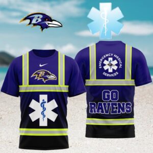Baltimore Ravens Gameday Playoffs 2026 NFL National EMT & Paramedic Day 3D Shirt