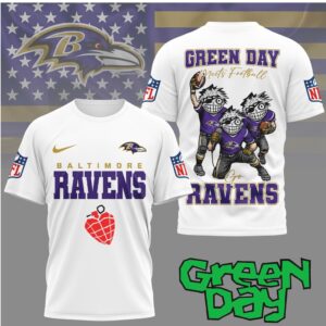 Baltimore Ravens “Green Day Meets Football” Rock Graphic Tee