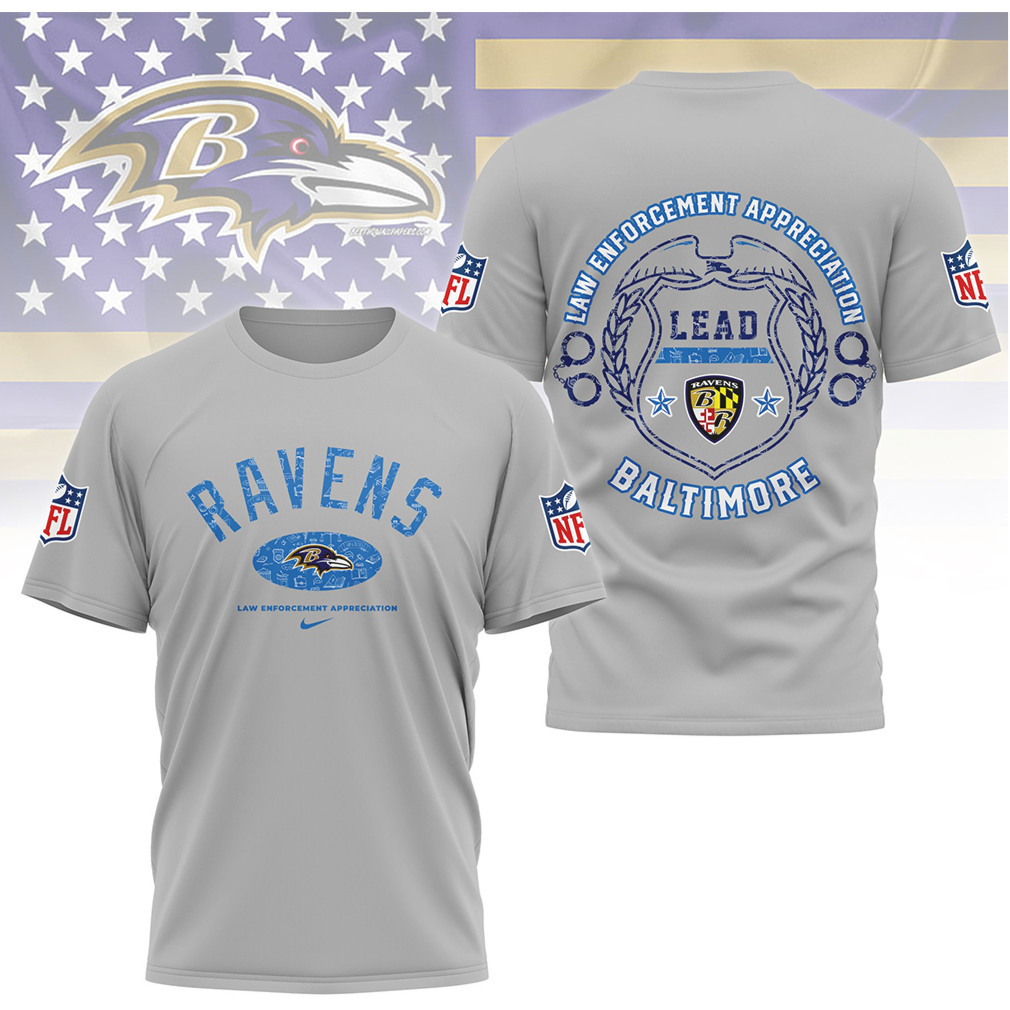 Baltimore Ravens Law Enforcement Appreciation LEAD T Shirt Baltimore Ravens Law Enforcement Appreciation LEAD T Shirt