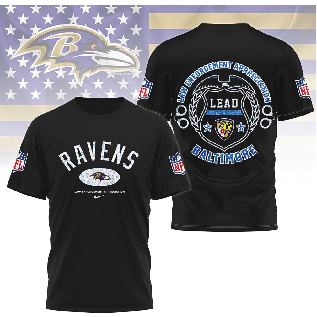 Baltimore Ravens Law Enforcement Appreciation LEAD T Shirt Baltimore Ravens Law Enforcement Appreciation LEAD T Shirt