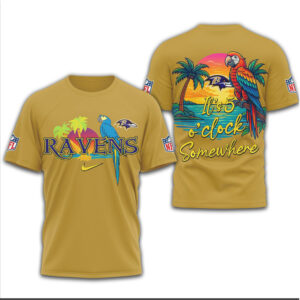 Baltimore Ravens Official NFL It’s 5 O’clock Somewhere 3D Shirt Baltimore Ravens Official NFL It’s 5 O’clock Somewhere 3D Shirt