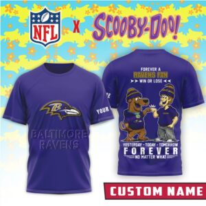 Baltimore Ravens x Scooby Doo Official 3D Shirt Baltimore Ravens x Scooby Doo Official 3D Shirt