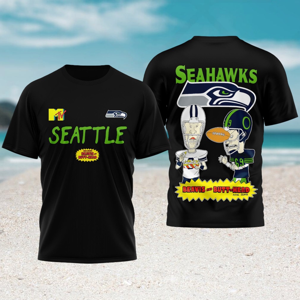 Beavis and Butt Head Seattle Seahawks MTV 90s Cartoon Retro T Shirt Beavis and Butt Head Seattle Seahawks MTV 90s Cartoon Retro T Shirt