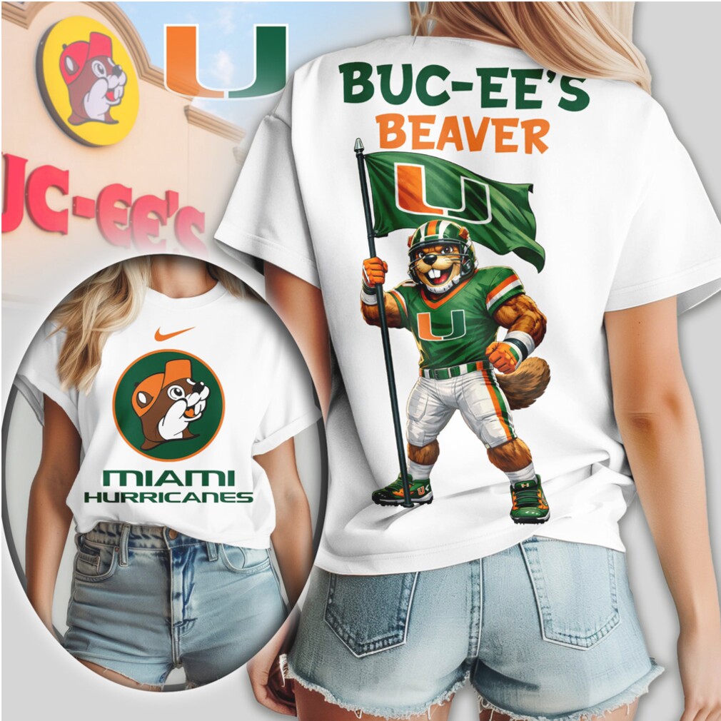 Buc ee’s Beaver Miami Hurricanes Flag Football Mascot T Shirt Buc ee’s Beaver Miami Hurricanes Flag Football Mascot T Shirt