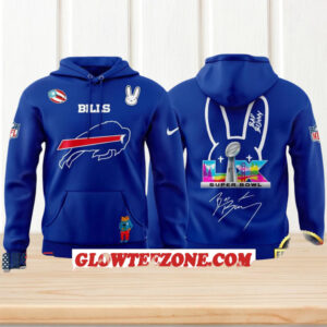 Buffalo Bills Bad Bunny Super Bowl LX Blue Hoodie NFL Football Fan Graphic T Shirt